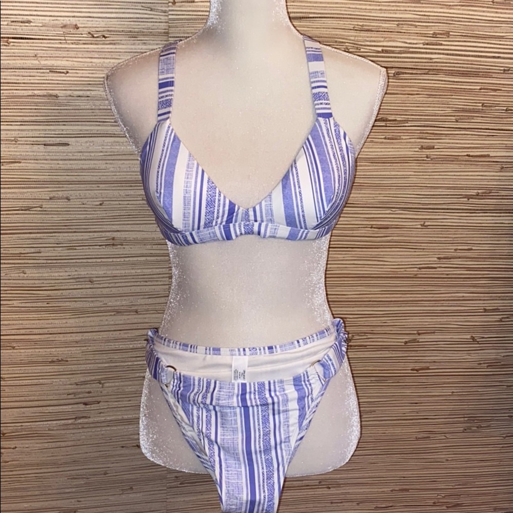 Mae medium blue & white bikini nwt! Swimsuit